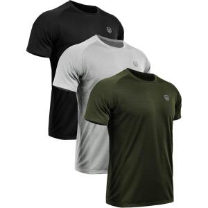 image:imageNELEUS Mens Dry Fit Mesh Athletic Shirts5033 3 Pack Black grey olive Green