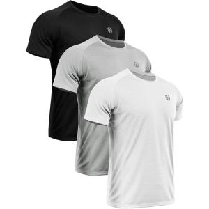 image:imageNELEUS Mens Dry Fit Mesh Athletic Shirts5033 3 Pack Black grey white