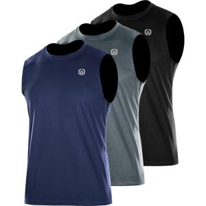 image:imageNELEUS Mens Dry Fit Workout Running Muscle Tank Top5015 BlackGreyNavy Blue