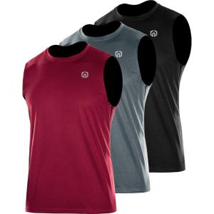 image:imageNELEUS Mens Dry Fit Workout Running Muscle Tank Top5015 BlackGreyRed