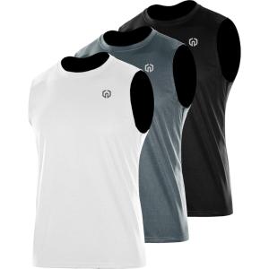 image:imageNELEUS Mens Dry Fit Workout Running Muscle Tank Top5015 BlackGreyWhite