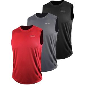image:imageNELEUS Mens Dry Fit Workout Running Muscle Tank Top5042 BlackGreyRed
