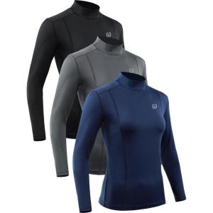 image:imageNELEUS Womens 3 Pack Athletic Compression Long Sleeve T Shirt Dry Fit05 BlackGreyNavy Blue 3 Pack