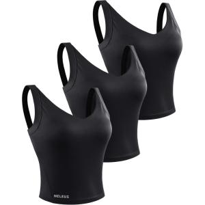 image:imageNELEUS Womens 3 Pack Athletic Compression Tank Top with Sport Bra Running Shirt8200 BlackBlackBlack