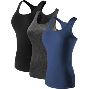 image:imageNELEUS Womens 3 Pack Compression Base Layer Dry Fit Tank Top04 3 Packblack grey navy Blue