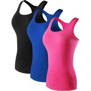 image:imageNELEUS Womens 3 Pack Compression Base Layer Dry Fit Tank Top04 3 Packblue rose black