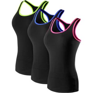 image:imageNELEUS Womens 3 Pack Compression Base Layer Dry Fit Tank Top04 BlueGreenPink