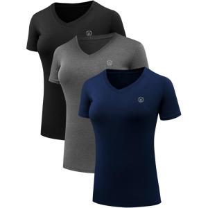 image:imageNELEUS Womens 3 Pack Compression Workout Athletic Shirt8016 BlackGreyNavy Blue 3 Pack