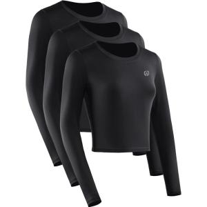 image:imageNELEUS Womens 3 Pack Compression Workout Athletic ShirtBlackBlackBlack  Long Sleeve