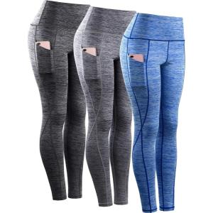 image:imageNELEUS Womens Soft Leggings9033 Yoga Pant 3 Pack Black grey blue