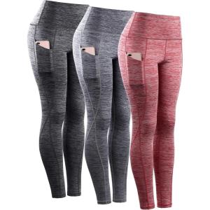 image:imageNELEUS Womens Soft Leggings9033 Yoga Pant 3 Packblack grey red