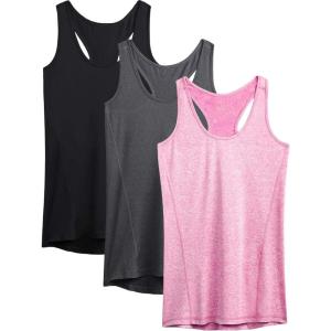image:imageNELEUS Womens Workout Tank Top Racerback Yoga Tanks Athletic Gym Shirts06 BlackDark GreyRose Red