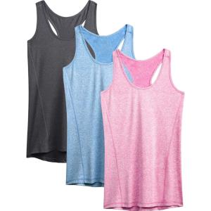 image:imageNELEUS Womens Workout Tank Top Racerback Yoga Tanks Athletic Gym Shirts06 Dark GreyLight BlueRose Red