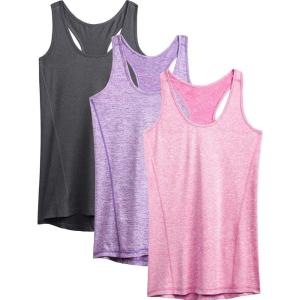 image:imageNELEUS Womens Workout Tank Top Racerback Yoga Tanks Athletic Gym Shirts06 Dark GreyPurpleRose Red