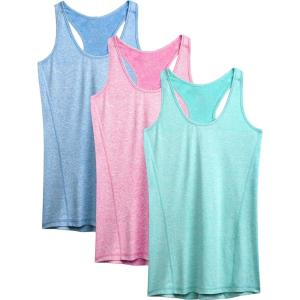 image:imageNELEUS Womens Workout Tank Top Racerback Yoga Tanks Athletic Gym Shirts06 Light BlueRose RedLight Green