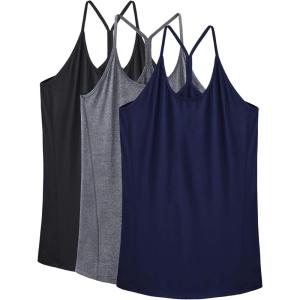 image:imageNELEUS Womens Workout Tank Top Racerback Yoga Tanks Athletic Gym Shirts8057 BlackGreyNavy Blue 3 Pack