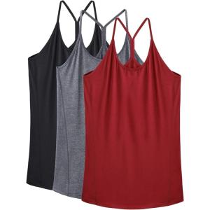 image:imageNELEUS Womens Workout Tank Top Racerback Yoga Tanks Athletic Gym Shirts8057 BlackGreyRed 3 Pack