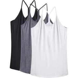 image:imageNELEUS Womens Workout Tank Top Racerback Yoga Tanks Athletic Gym Shirts8057 BlackGreyWhite 3 Pack