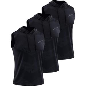image:imageNeleus Mens Workout Tank Tops 3 Pack Sleeveless Running Shirts with Hoodie5098 BlackBlackBlack 3 Pack