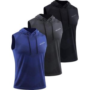 image:imageNeleus Mens Workout Tank Tops 3 Pack Sleeveless Running Shirts with Hoodie5098 BlackGreyBlue 3 Pack