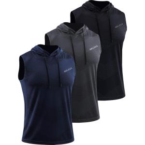 image:imageNeleus Mens Workout Tank Tops 3 Pack Sleeveless Running Shirts with Hoodie5098 BlackGreyNavy Blue 3 Pack