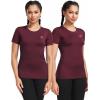 image:imageNELEUS Womens 3 Pack Athletic Running Shirt Workout Compression Shirts8017 BlackGreyBurgundy