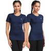 image:imageNELEUS Womens 3 Pack Athletic Running Shirt Workout Compression Shirts8017 BlackGreyNavy Blue