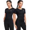image:imageNELEUS Womens 3 Pack Athletic Running Shirt Workout Compression Shirts8018 BlackBlackBlack