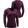 image:imageNELEUS Womens 3 Pack Compression Shirts Long Sleeve Yoga Athletic Running T ShirtVneck BlackGreyRed 3 Pack