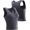image:imageNELEUS Womens Running Crop Tank Tops Dry Fit Workout Athletic Crop Shirts Pack of 38080 BlackDark GreyNavy Blue 3 Pack