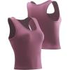 image:imageNELEUS Womens Running Crop Tank Tops Dry Fit Workout Athletic Crop Shirts Pack of 38080 BlackDark GreyRosy Brown 3 Pack