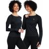 image:imageNELEUS Womens UPF 50 Long Sleeve Shirt Workout Running Tops Hiking8502 BlackBlueWhite 3 Pack