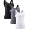 image:imageNELEUS Womens 3 Pack Compression Tank Top Support Yoga Bra with Cups Athletic Running Shirts8087 BlackGreyWhite