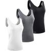 image:imageNELEUS Womens 3 Pack Compression Tank Top Support Yoga Bra with Removable Cups Athletic Running Shirts8199BlackGreyWhiteM