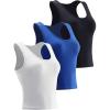 image:imageNELEUS Womens Running Crop Tank Tops Dry Fit Workout Athletic Crop Shirts Pack of 38080 BlackBlueWhite 3 Pack