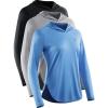 image:imageNELEUS Womens Sun Protection Running Shirts Workout Athletic Shirts with Hoods8090 BlackGreyBlue 3 Pack