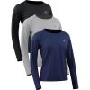 image:imageNELEUS Womens UPF 50 Long Sleeve Shirt Workout Running Tops Hiking8502 BlackGreyNavy Blue 3 Pack