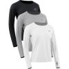 image:imageNELEUS Womens UPF 50 Long Sleeve Shirt Workout Running Tops Hiking8502 BlackGreyWhite 3 Pack