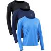 image:imageNELEUS Womens UPF 50 Long Sleeve Shirt Workout Running Tops Hiking8502 BlackNavy BlueBlue 3 Pack