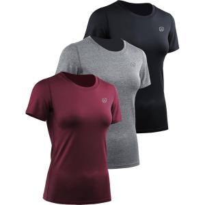 image:imageNELEUS Womens 3 Pack Athletic Running Shirt Workout Compression Shirts8017 BlackGreyBurgundy