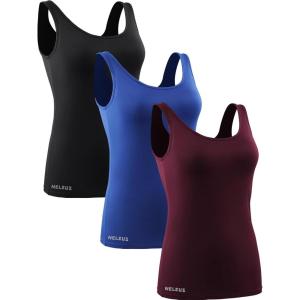 image:imageNELEUS Womens 3 Pack Compression Tank Top Support Yoga Bra with Cups Athletic Running Shirts8087 BlackBlueRed
