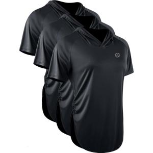 image:imageNELEUS Womens Running Hooded Athletic Shirt 3 Pack8104 BlackBlackBlack 3 Pack