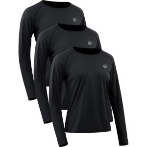 image:imageNELEUS Womens UPF 50 Long Sleeve Shirt Workout Running Tops Hiking8502 BlackBlackBlack 3 Pack