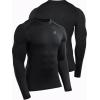 image:imageNELEUS 4 Pack Mens Workout Long Sleeve Shirts Compression Dry Fit Muscle Tops5009 Crew Neckblack black black black