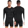 image:imageNELEUS 4 Pack Mens Workout Long Sleeve Shirts Compression Dry Fit Muscle Tops5009 Crew Neckblack black black black