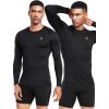 image:imageNELEUS 4 Pack Mens Workout Long Sleeve Shirts Compression Dry Fit Muscle Tops5009 Crew Neckblack black black black