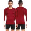 image:imageNELEUS 4 Pack Mens Workout Long Sleeve Shirts Compression Dry Fit Muscle Tops5009 Crew Neckblack grey navy red