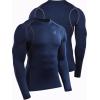 image:imageNELEUS 4 Pack Mens Workout Long Sleeve Shirts Compression Dry Fit Muscle Tops5009 Crew Neckblack grey navy red