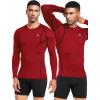 image:imageNELEUS 4 Pack Mens Workout Long Sleeve Shirts Compression Dry Fit Muscle Tops5009 Crew Neckblack grey navy red
