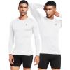 image:imageNELEUS 4 Pack Mens Workout Long Sleeve Shirts Compression Dry Fit Muscle Tops5009 Crew Neckblack grey navy white